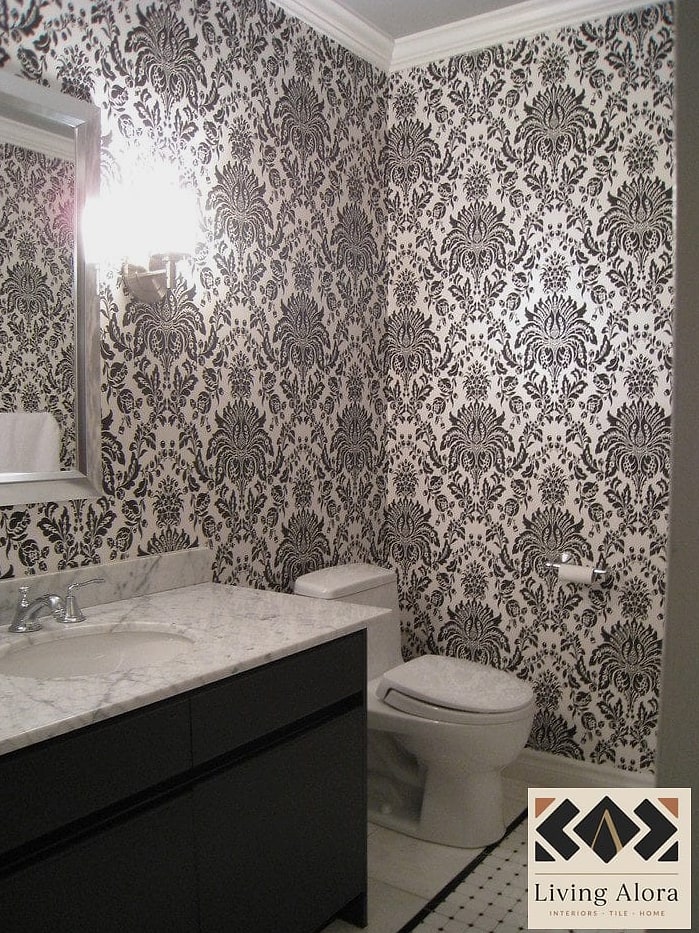 25 Damask Tile Ideas to Show Your Contractor 2 Damask Tile Powder Room Floor