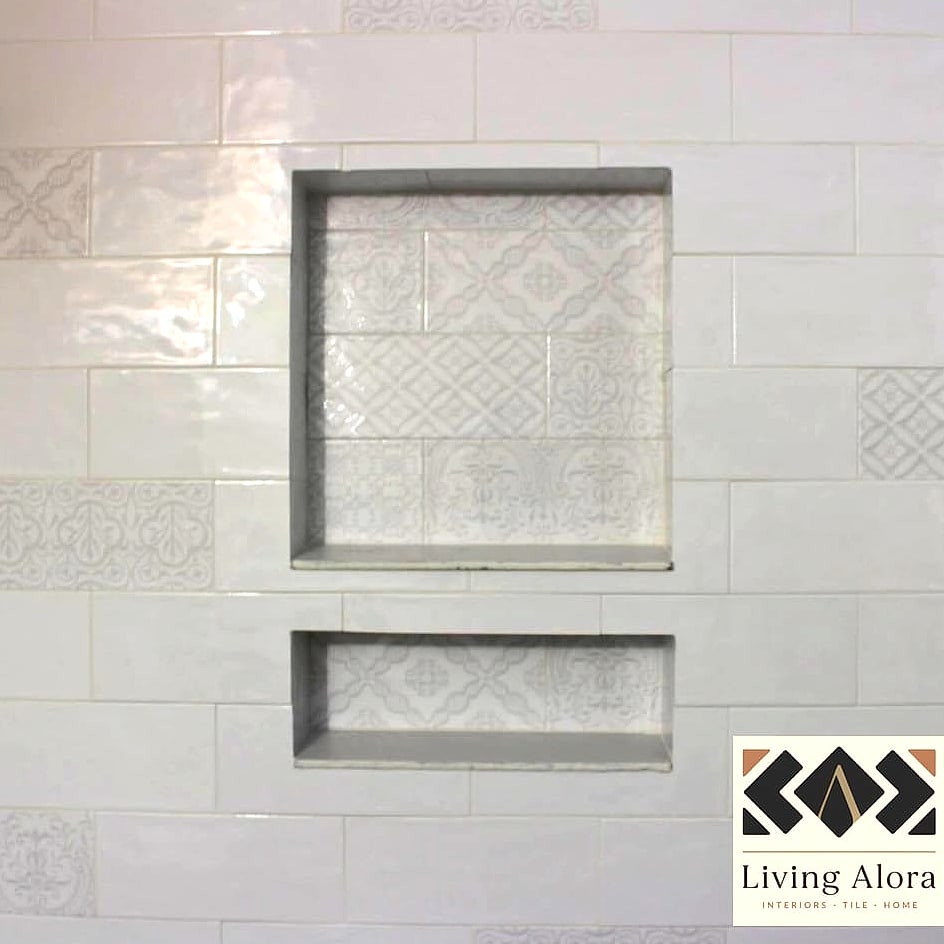 25 Damask Tile Ideas to Show Your Contractor 18 Damask Tile Built-In Niche