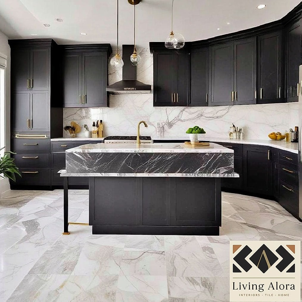 13 Dark Kitchen Ideas Perfect for Any Budget 13 Dark Cabinets with a Marble Backsplash