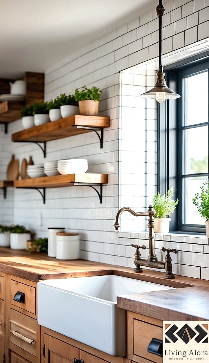 16 Farmhouse Backsplash Ideas That Look Expensive But Aren't 13 Dark Grout with Light Tile