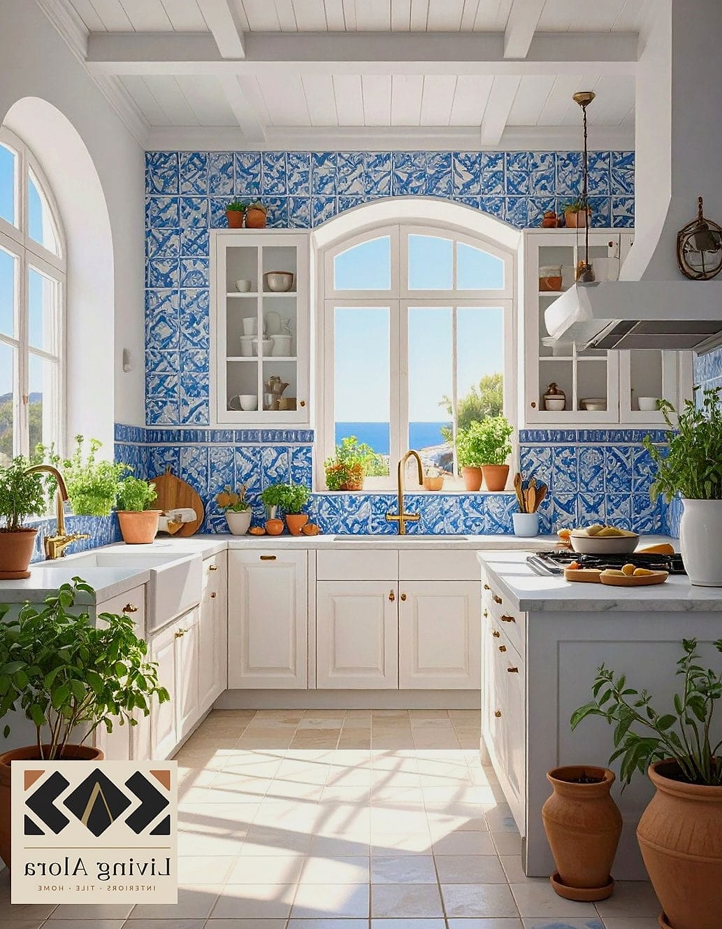 Deep Blue Subway Tile with Textured Edges