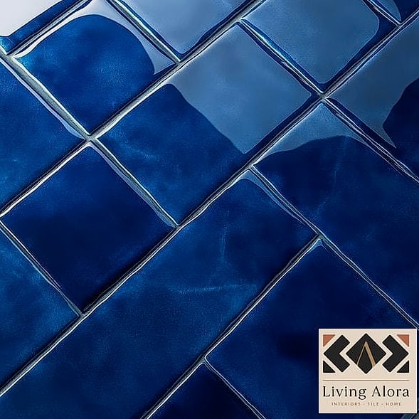 17 Handmade Tile Ideas That Will Transform Your Space 3 Deep Blue Handmade Tile Shower Surround