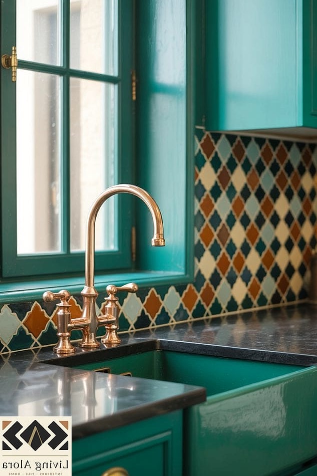 Deep Emerald Green Zellige Tile