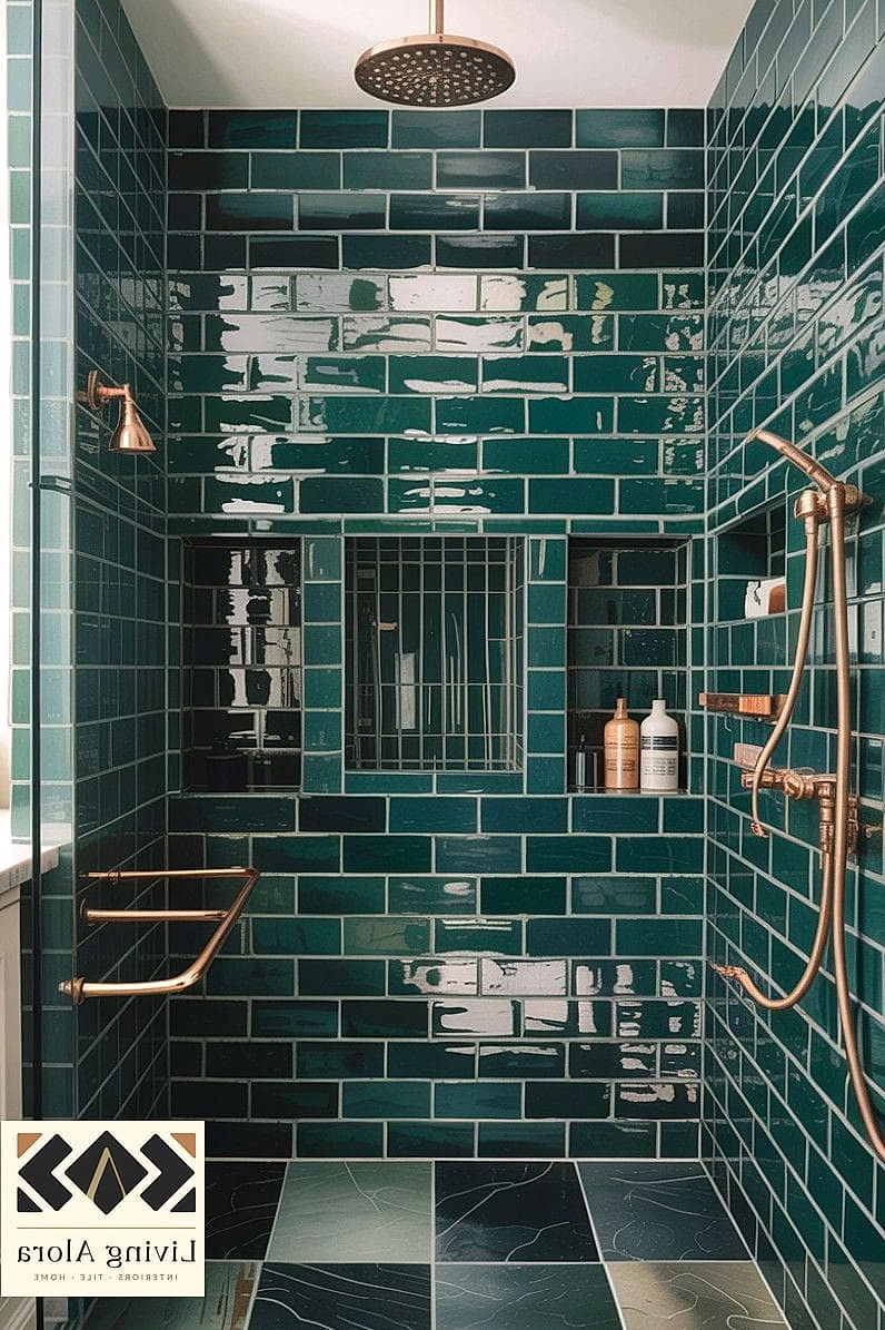 18 Colorful Subway Tile Ideas That Work in Any Size Home 12 Deep Forest Green for a Moody Mudroom