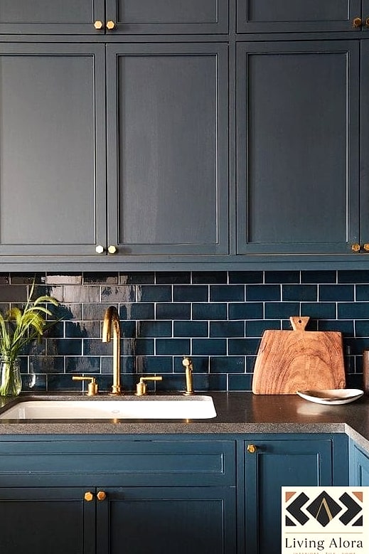18 Colorful Subway Tile Ideas That Work in Any Size Home 3 Deep Navy for a Moody Bathroom
