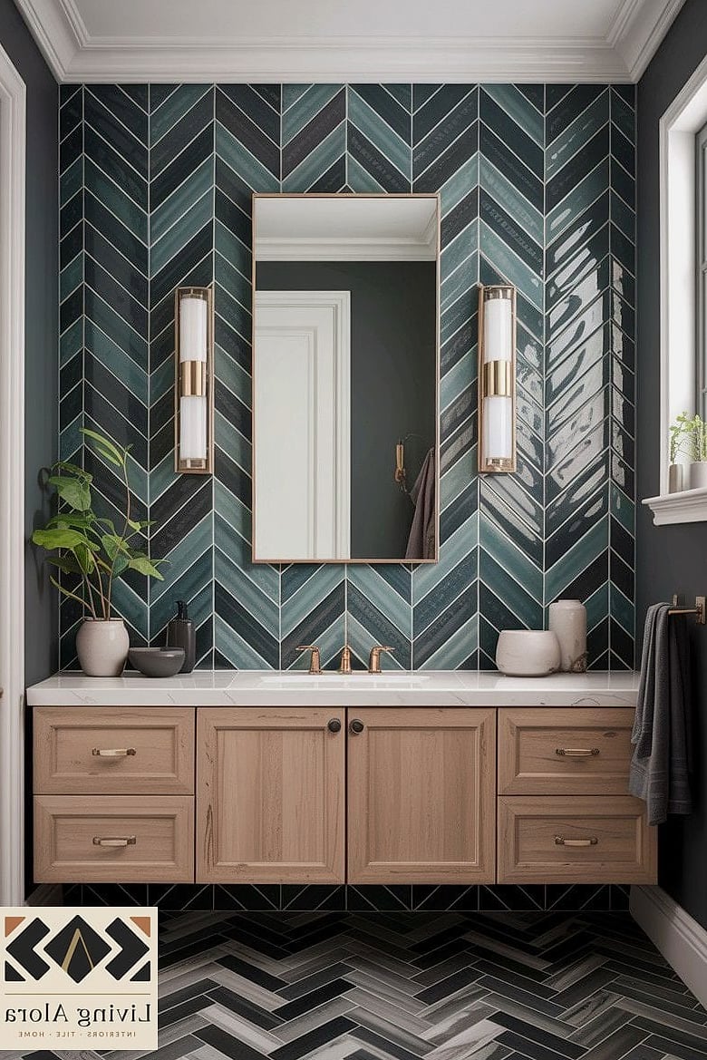 16 Diamond Tile Ideas Worth Stealing From Interior Designers 10 Diamond Pattern Herringbone Hybrid