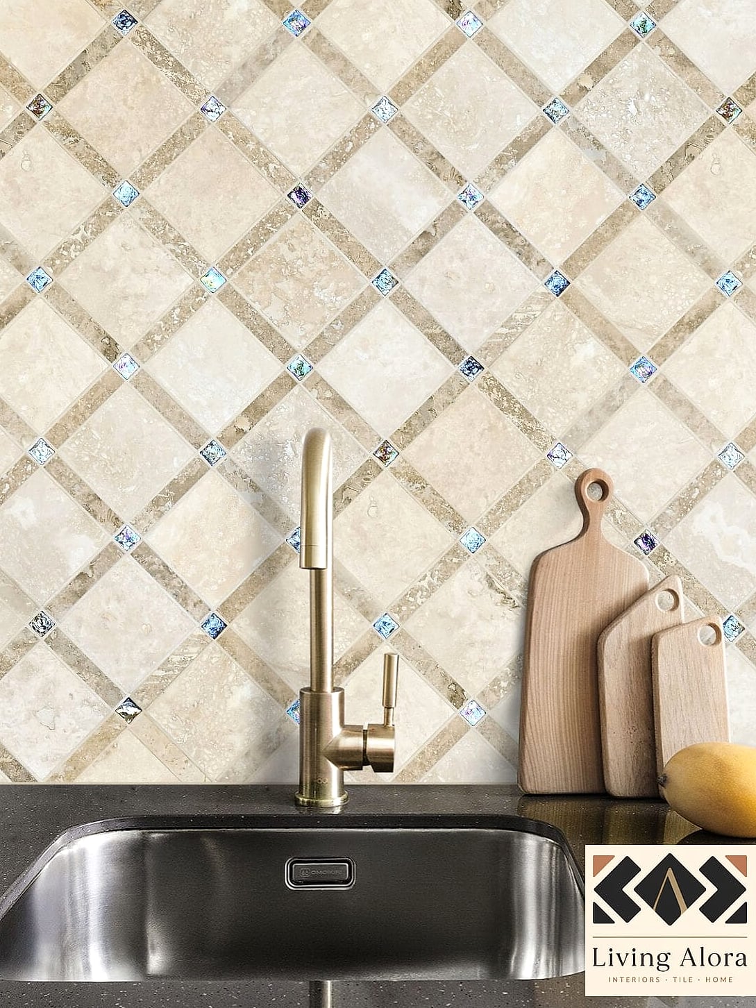 Diamond-Set Tile for a Vintage Bathroom Look