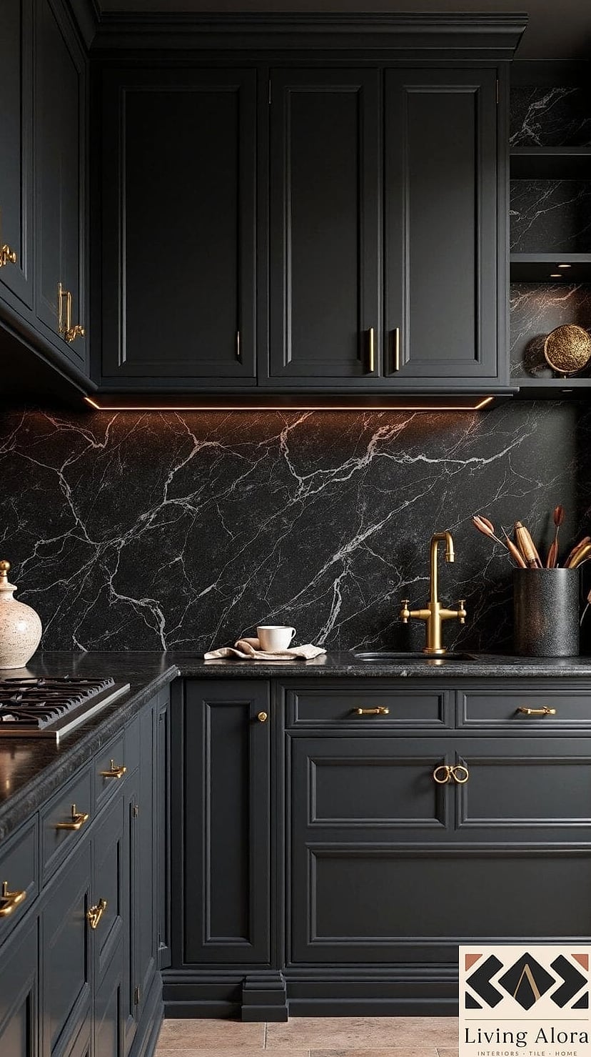 15 Kitchen Backsplash Ideas That Will Transform Your Space 3 Dramatic Black Subway Tile with White Grout