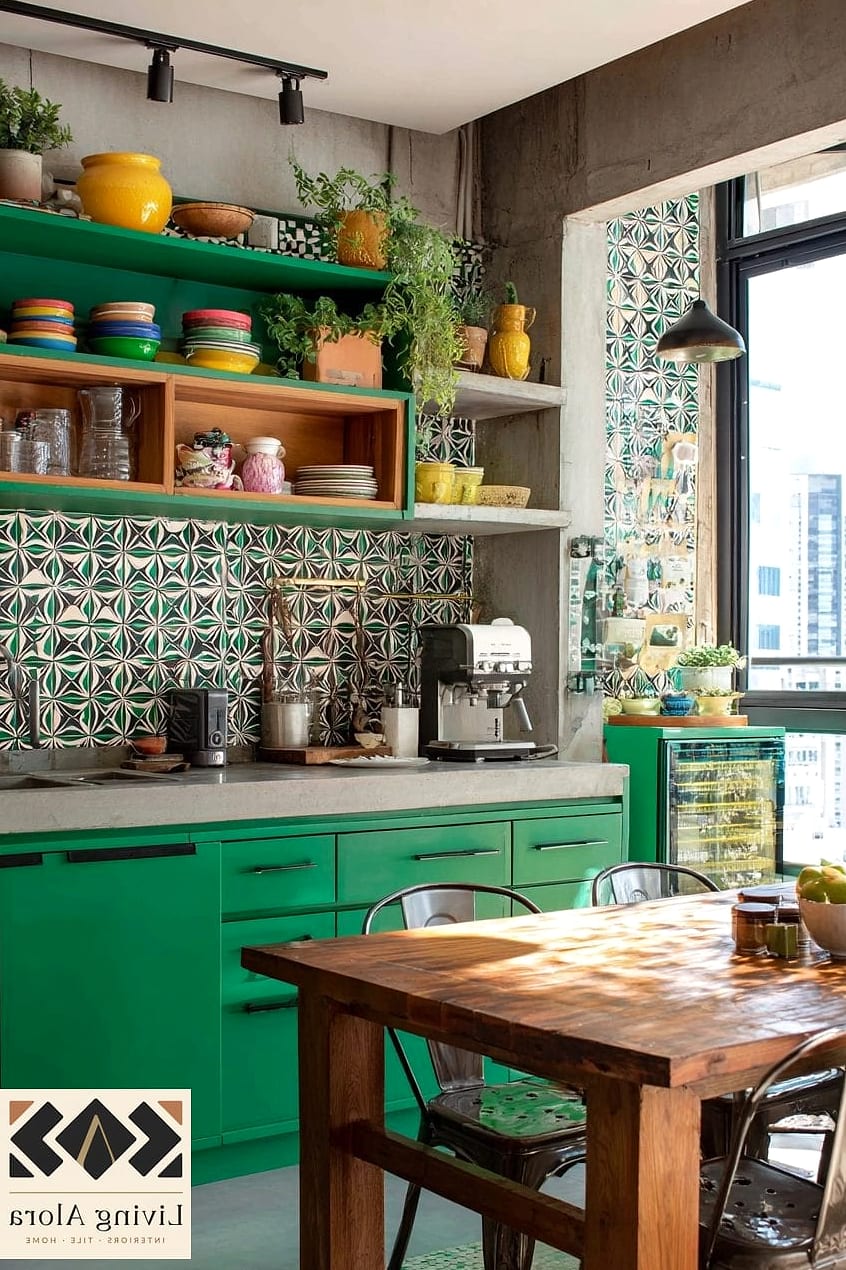 25 Colorful Kitchen Ideas That Look Expensive But Aren't 20 Emerald Green Kitchen Accents