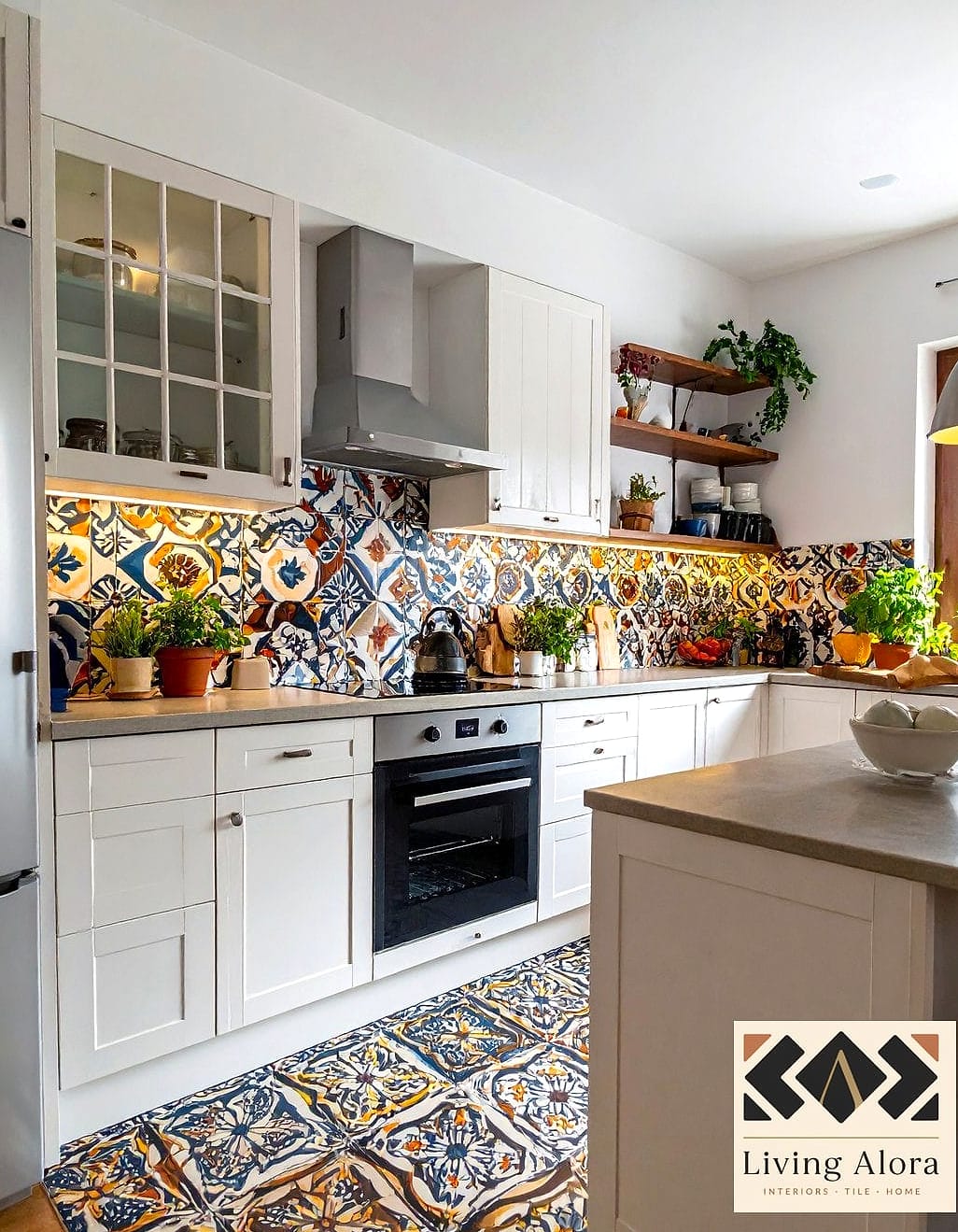23 Backsplash Ideas for White Cabinets Ideas That Will Transform Your Space 17 Encaustic Cement Tile
