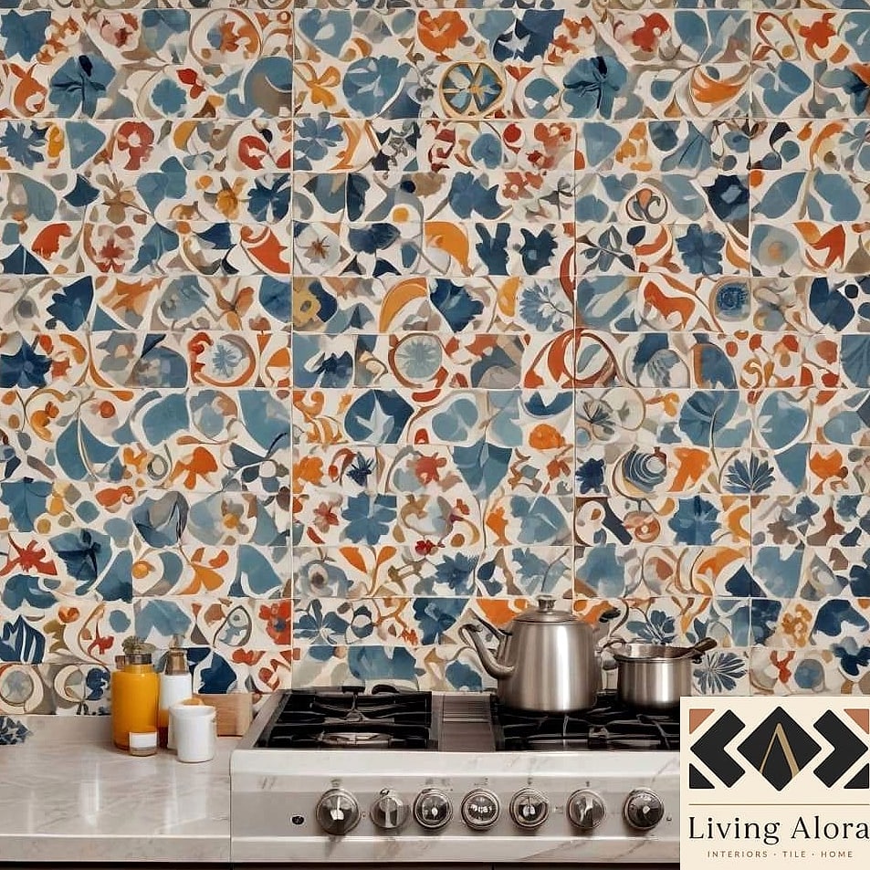 27 Kitchen Backsplash Ideas That Look Expensive But Aren't 21 Encaustic-Look Cement Tile