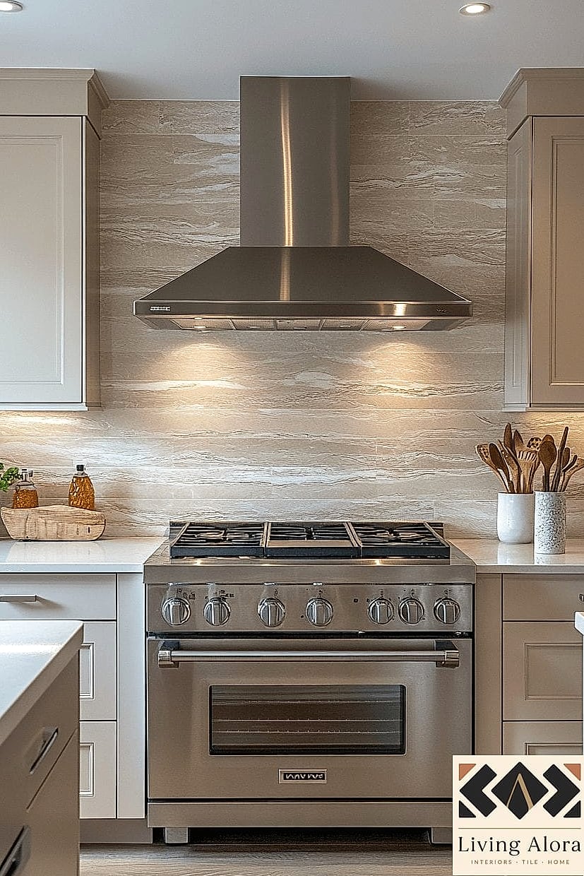 15 Neutral Backsplash Ideas We Can't Stop Pinning 12 Extended Backsplash to the Ceiling