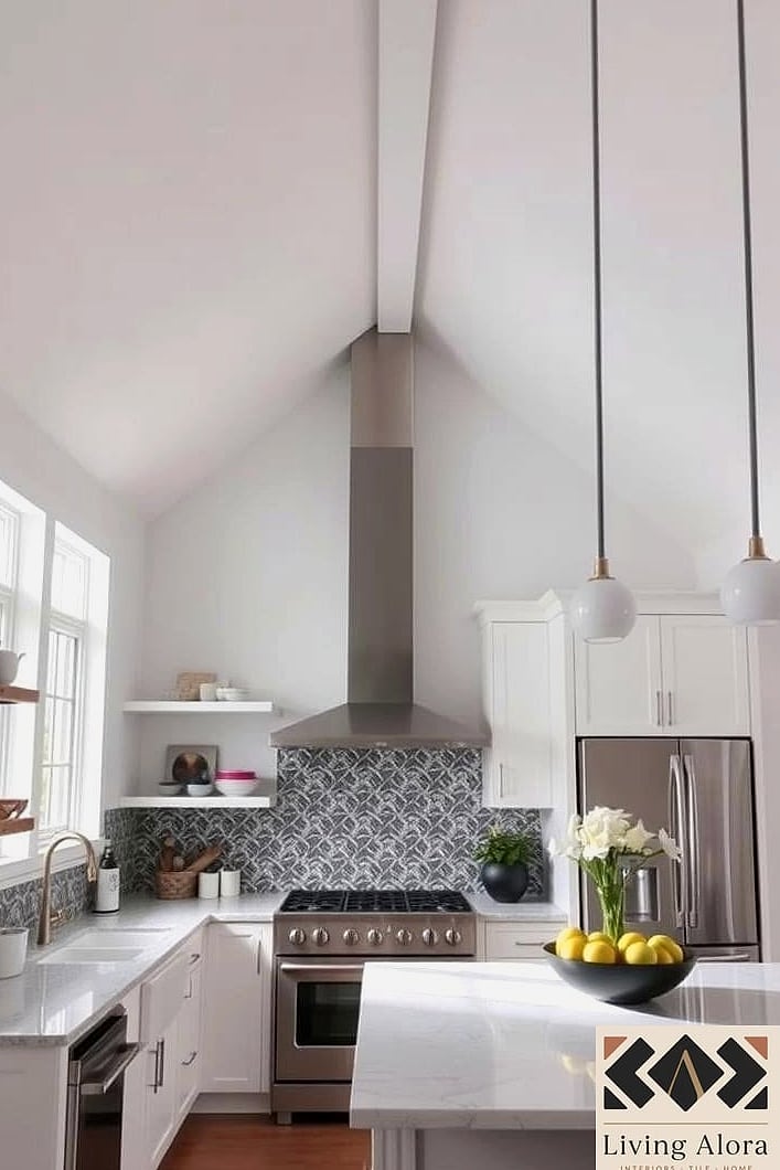 Extended Backsplash to the Ceiling