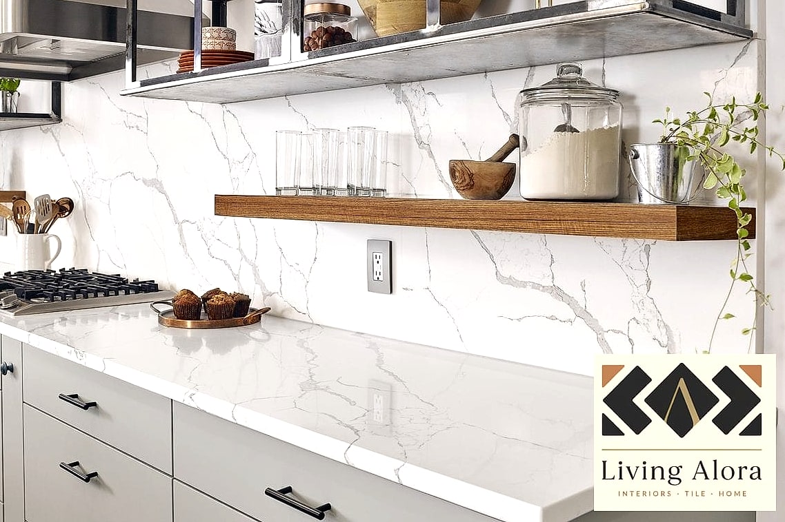 Extended Countertop Backsplash with a Ledge