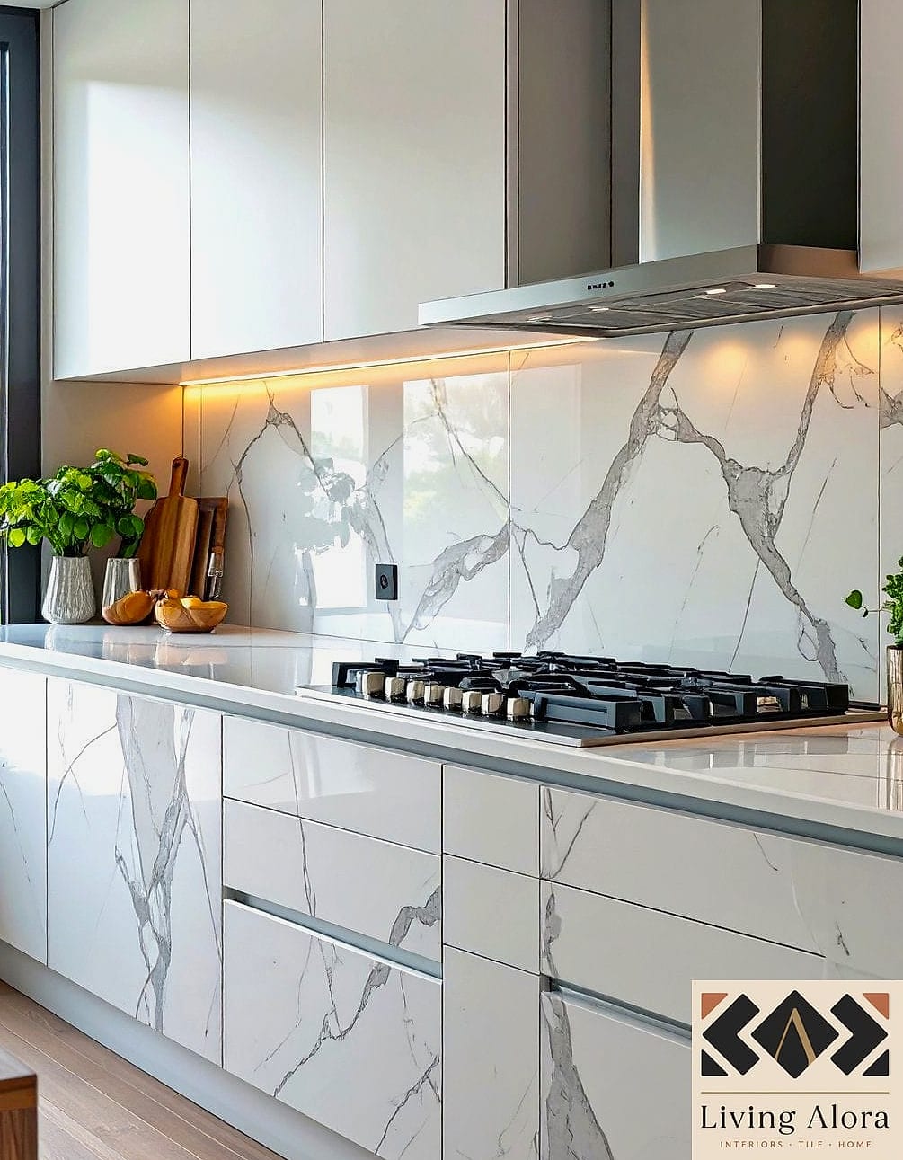 23 Kitchen Backsplash Ideas That Maximize Style and Function 17 Extra-Large Format Tile for Fewer Grout Lines