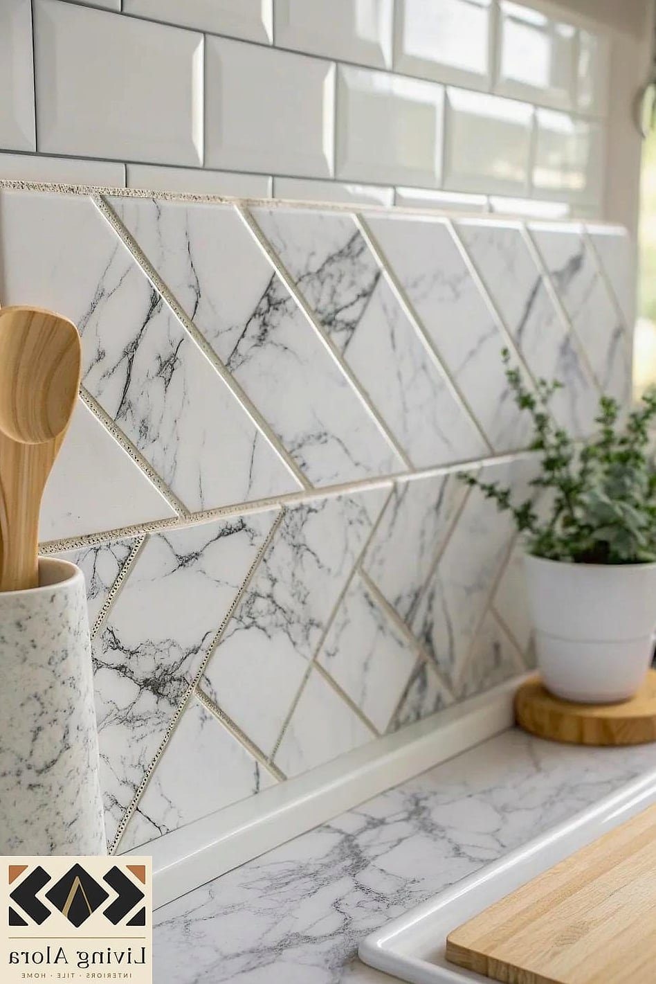 Faux Marble Peel-and-Stick Backsplash