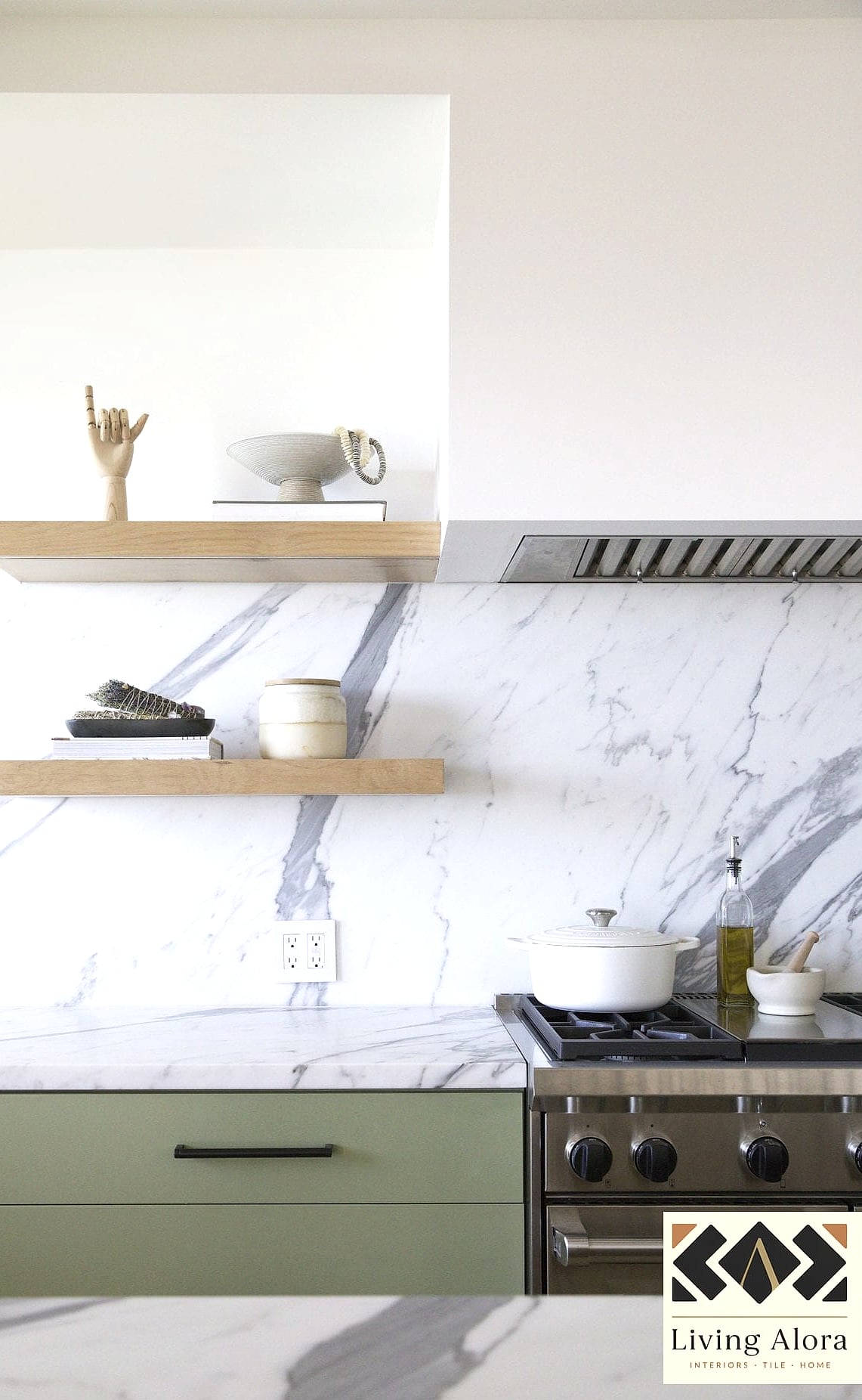 Floating Shelves Built Into the Backsplash