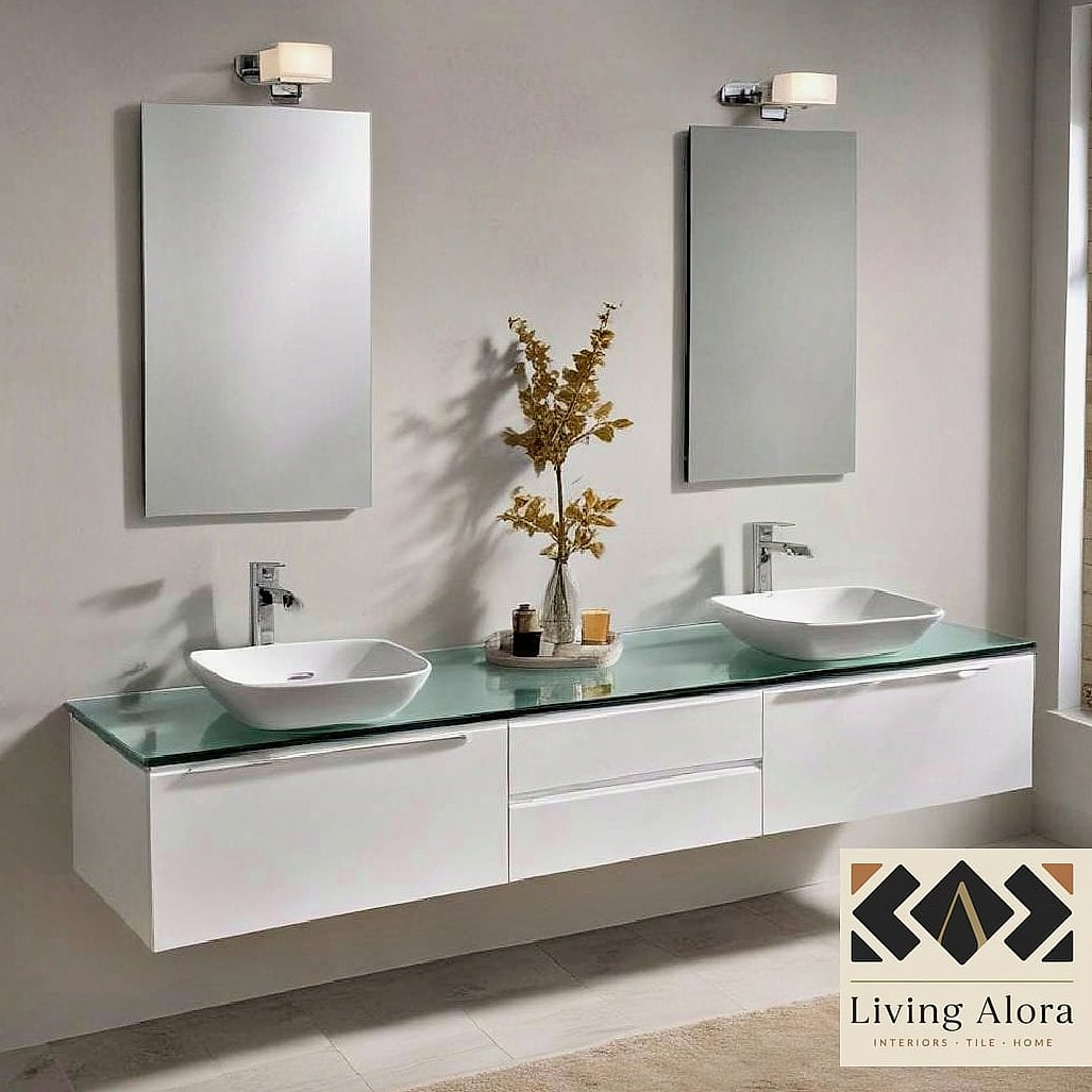 Floating Vanities with Open Space Below