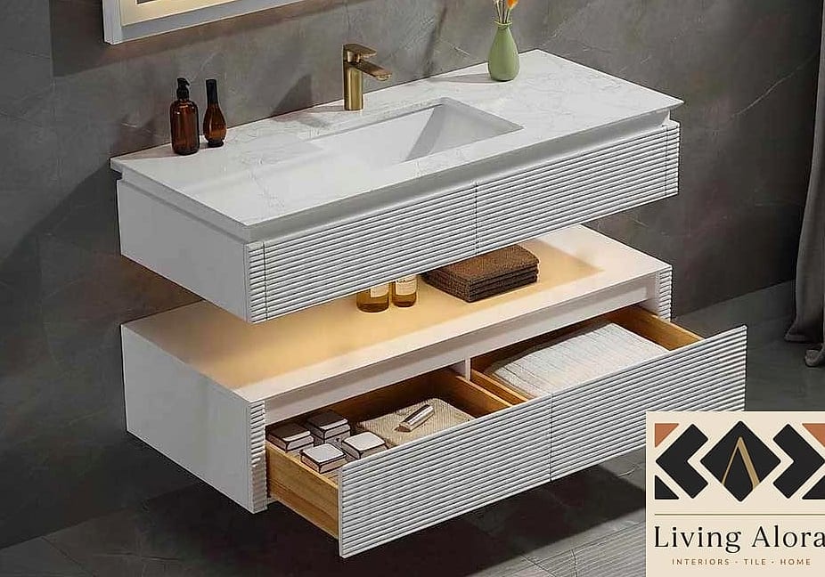 21 White Bathroom Ideas That Maximize Style and Function 4 Floating White Vanity