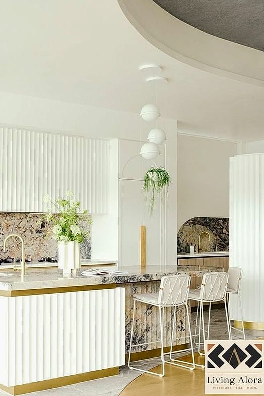 16 Backsplash for White Cabinets Ideas That Look Expensive But Aren't 9 Fluted or Ribbed Tile Backsplash