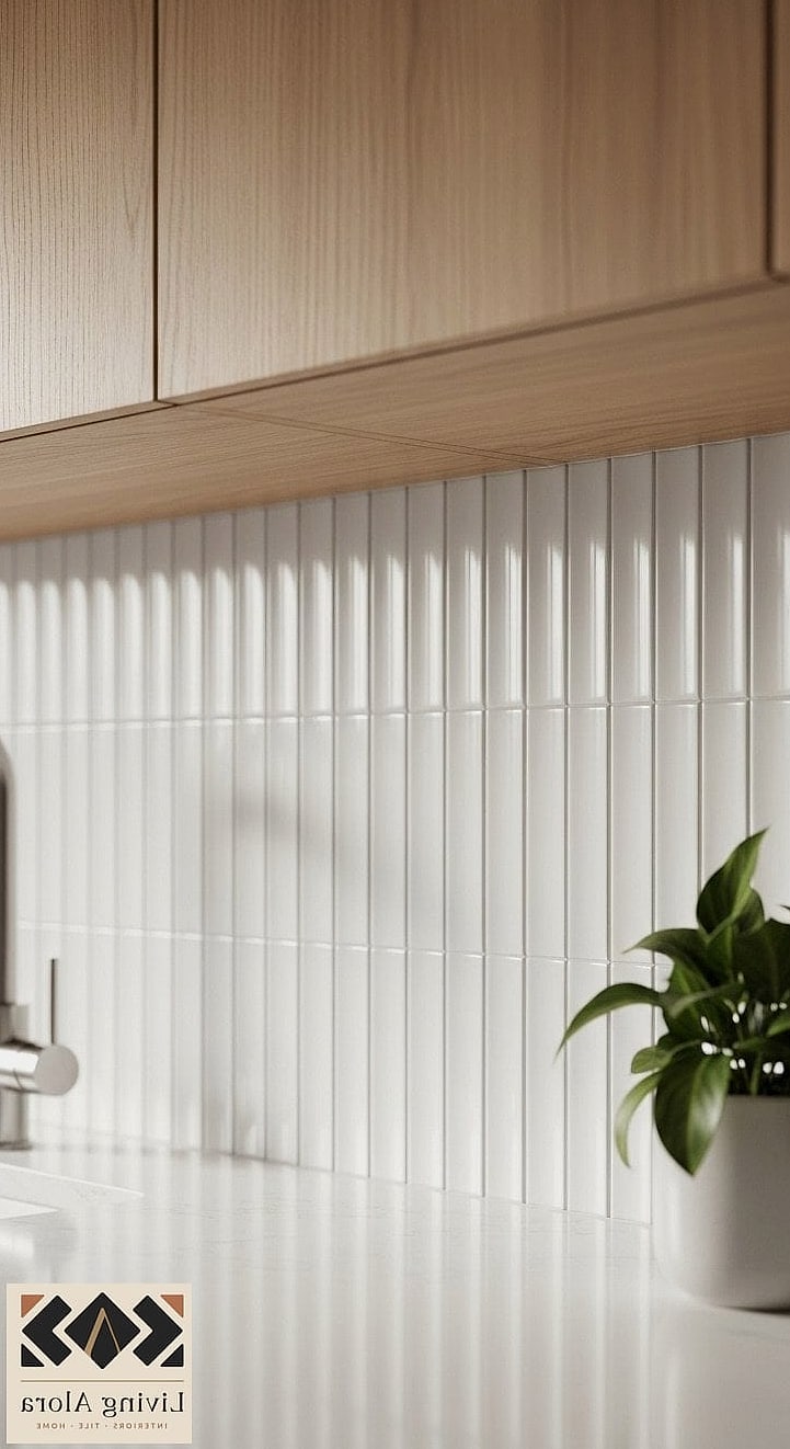 20 Modern Backsplash Ideas That Maximize Style and Function 11 Fluted or Textured Tile
