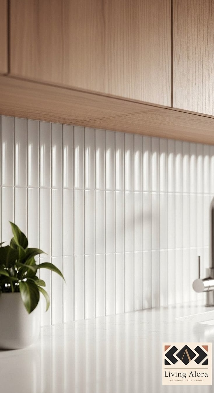 Fluted Tile Backsplash for Texture Without Color