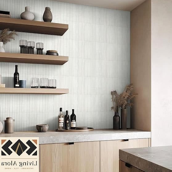 11 Bathroom Backsplash Ideas You Haven't Seen Before 3 Fluted Wood-Look Tile Panels