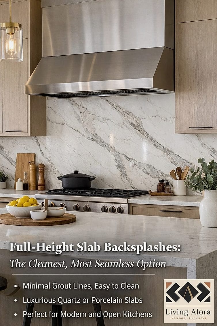 10 Modern Backsplash Ideas Worth Stealing From Interior Designers 3 Full-Height Slab Backsplash