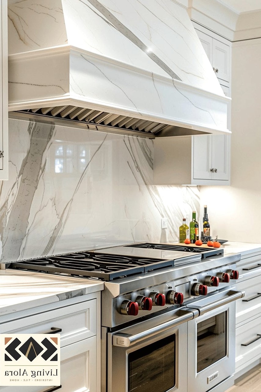 21 Marble Herringbone Backsplash Ideas That Look Expensive But Aren't 7 Full-Height Marble Herringbone Wall