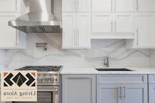 30 White Quartz Backsplash Ideas for Every Home Style and Budget 2 Full Height Slab Backsplash