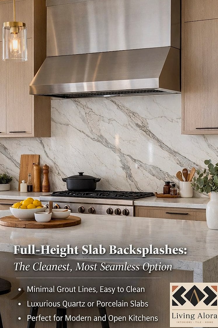 Full-Height Slab Backsplash