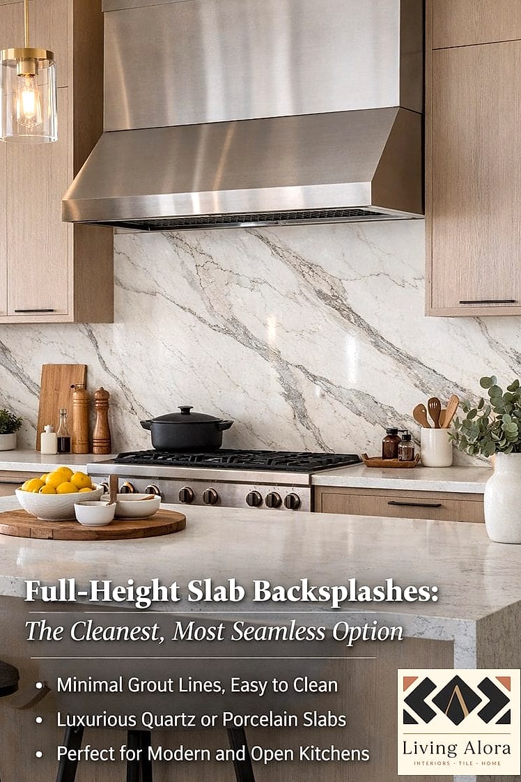 Full-Height Slab Backsplash