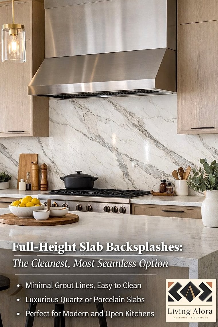 23 Kitchen Backsplash Ideas That Maximize Style and Function 5 Full-Height Slab Backsplash