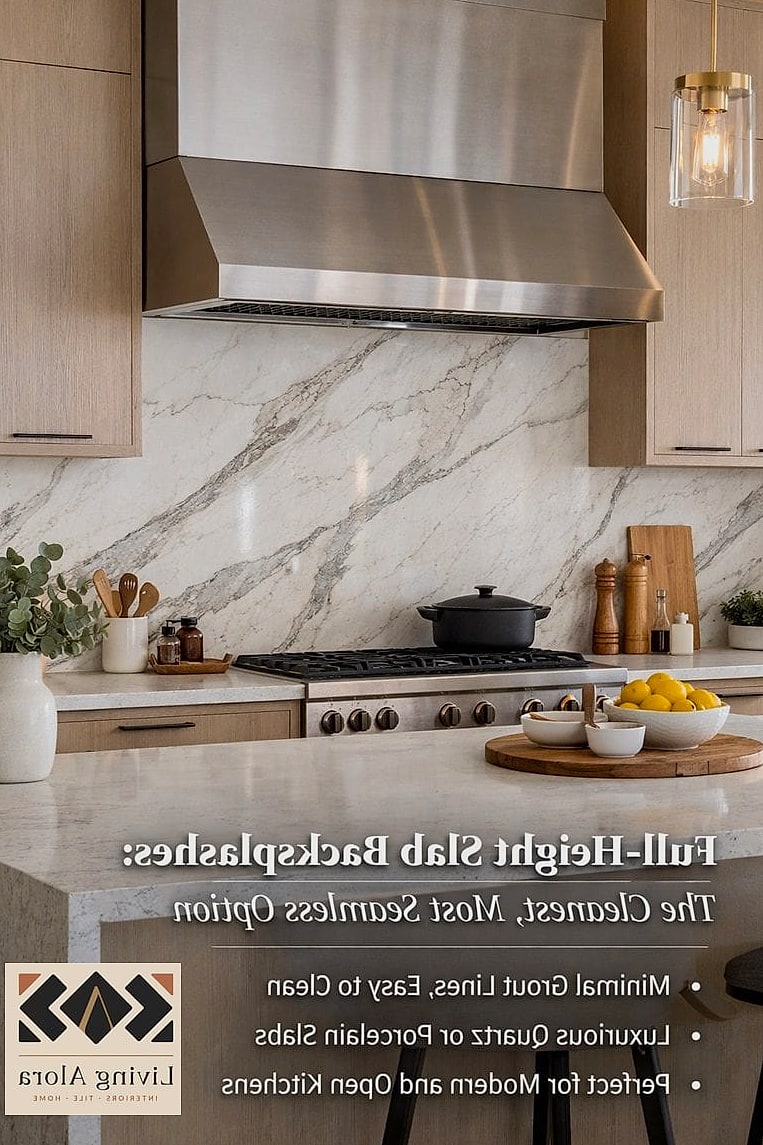 10 Kitchen Backsplash Ideas Trending on Pinterest This Year 4 Full-Height Slab Backsplash
