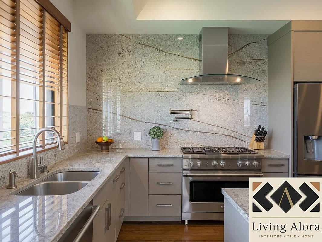 18 Granite Backsplash Ideas That Will Transform Your Space 2 Full Height Slab Backsplash