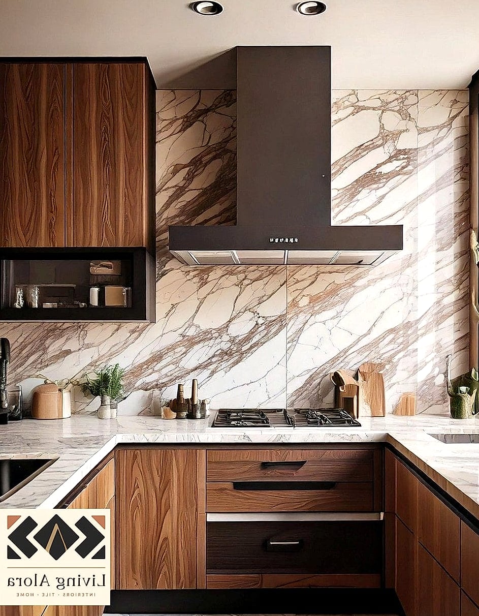 16 Contemporary Backsplash Ideas We Can't Stop Pinning 2 Full-Height Marble Slab Backsplash