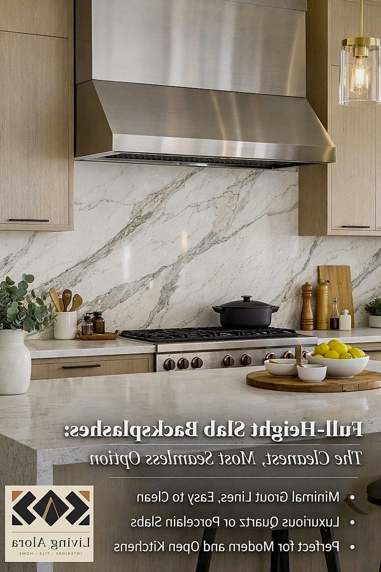 30 Backsplash for Modern Cabinets Ideas to Inspire Your Next Renovation 13 Full-Height Slab Backsplash