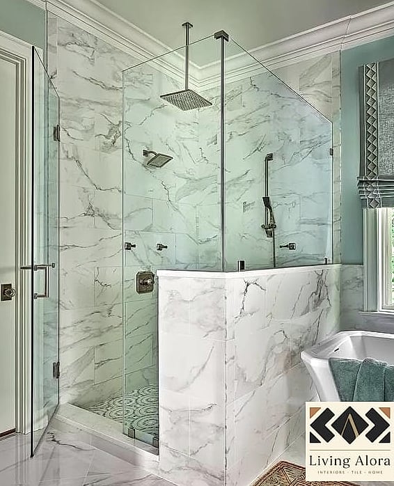 A Full Shower Wall That Feels Like a Spa