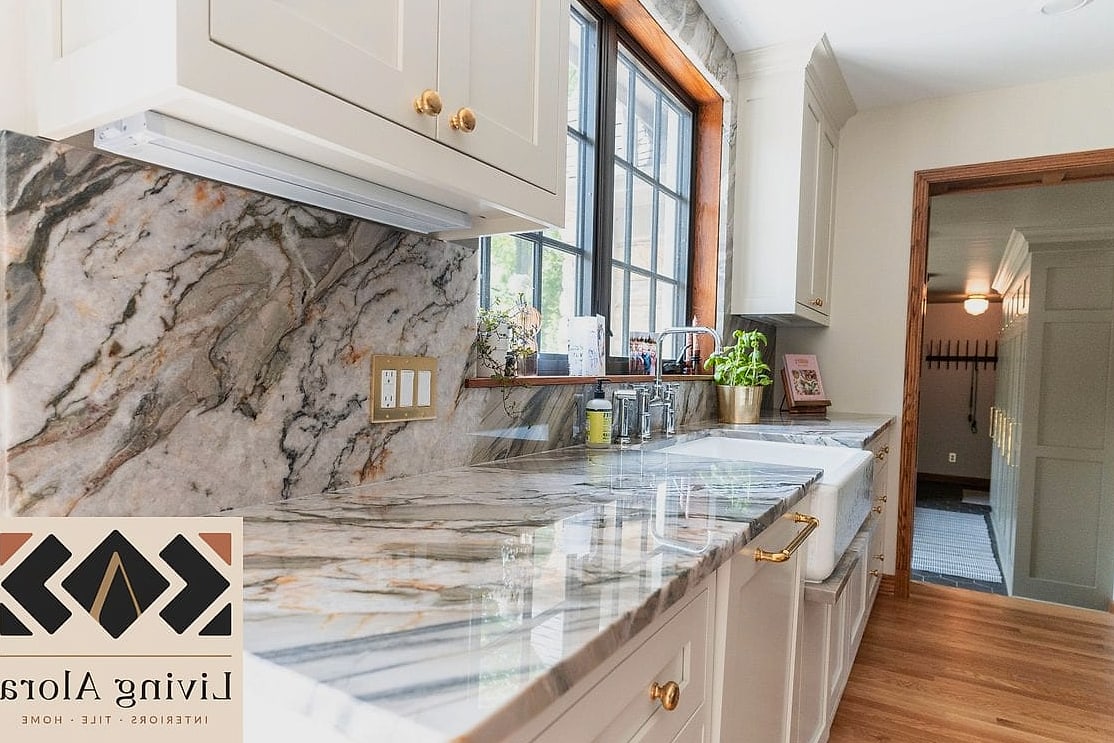Full Slab Quartzite Backsplash