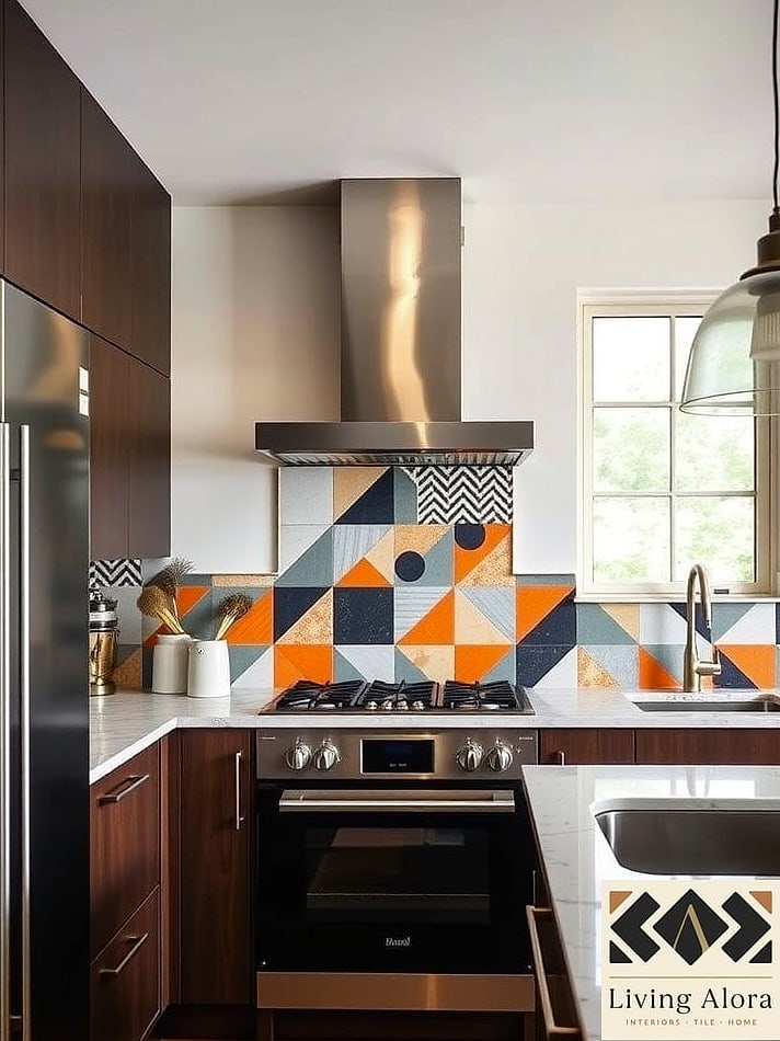27 Modern Backsplash Ideas That Will Transform Your Space 21 Geometric Encaustic Cement Tile