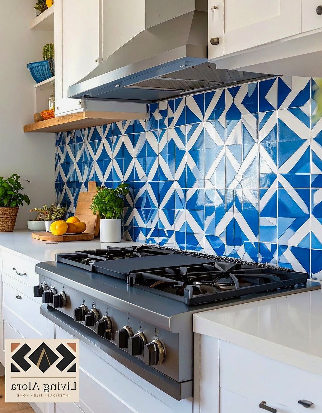 21 Stove Backsplash Ideas Perfect for Any Budget 13 Geometric Patterned Tile