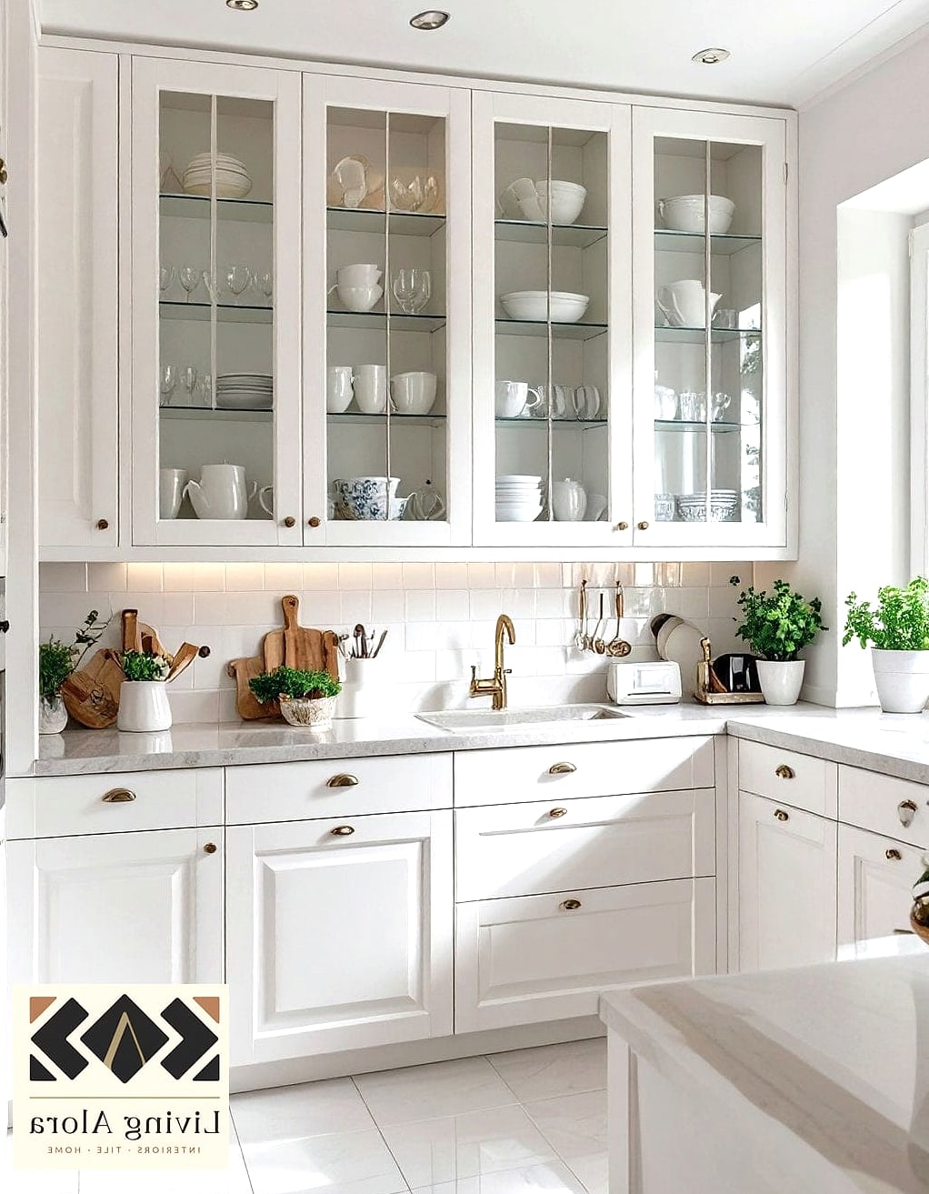 Glass-Front Upper Cabinets