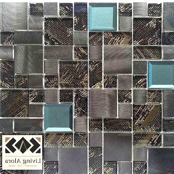 Glass and Metal Mixed Mosaic Blends