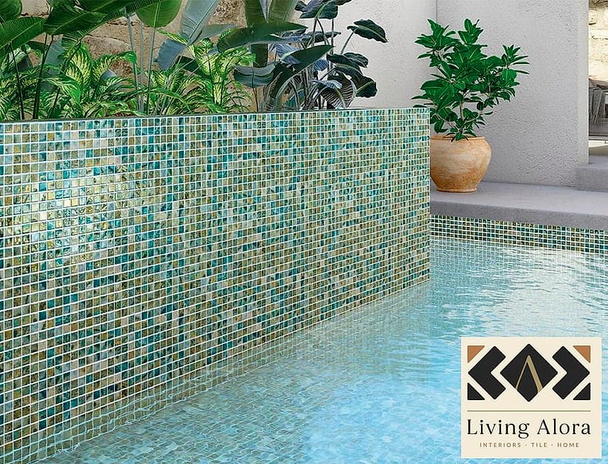 Glass Mosaic Pool Waterline Tile