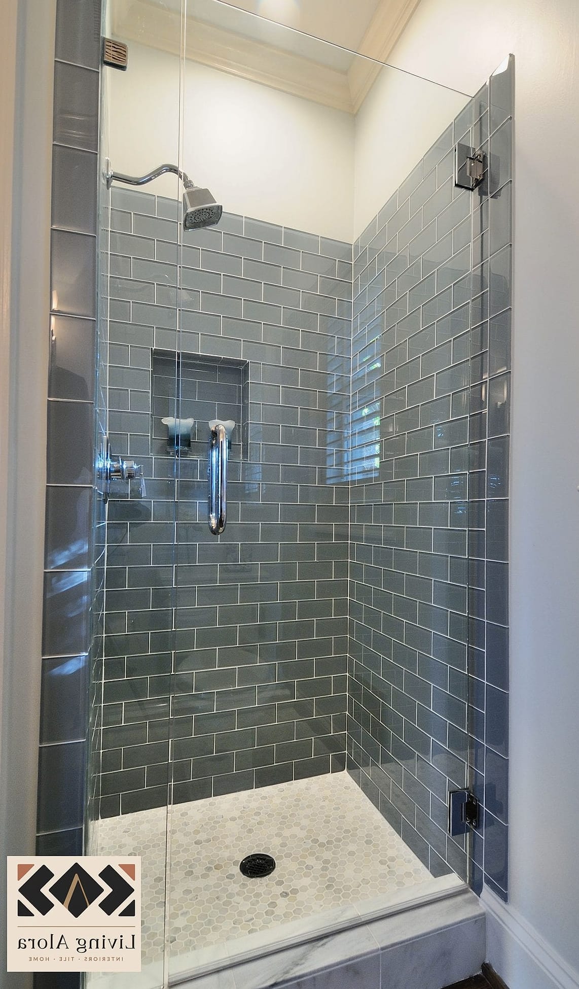 13 Glass Subway Tile Ideas We Can't Stop Pinning 12 Glass Subway Tile in a Walk-In Shower