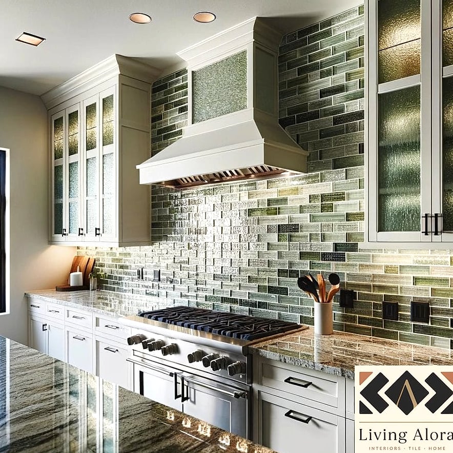 25 Backsplash for Granite Countertops Ideas That Will Change How You See Your Home 14 Glass Tile for Reflective Shine