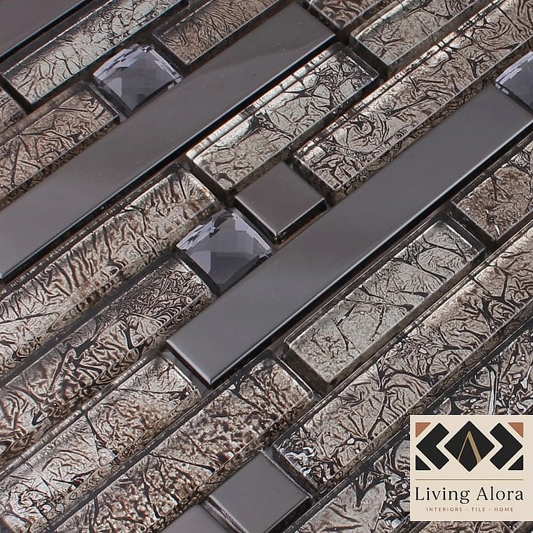 14 Modern Glass Backsplash Ideas That Maximize Style and Function 11 Glass Tile with Metallic Flecks