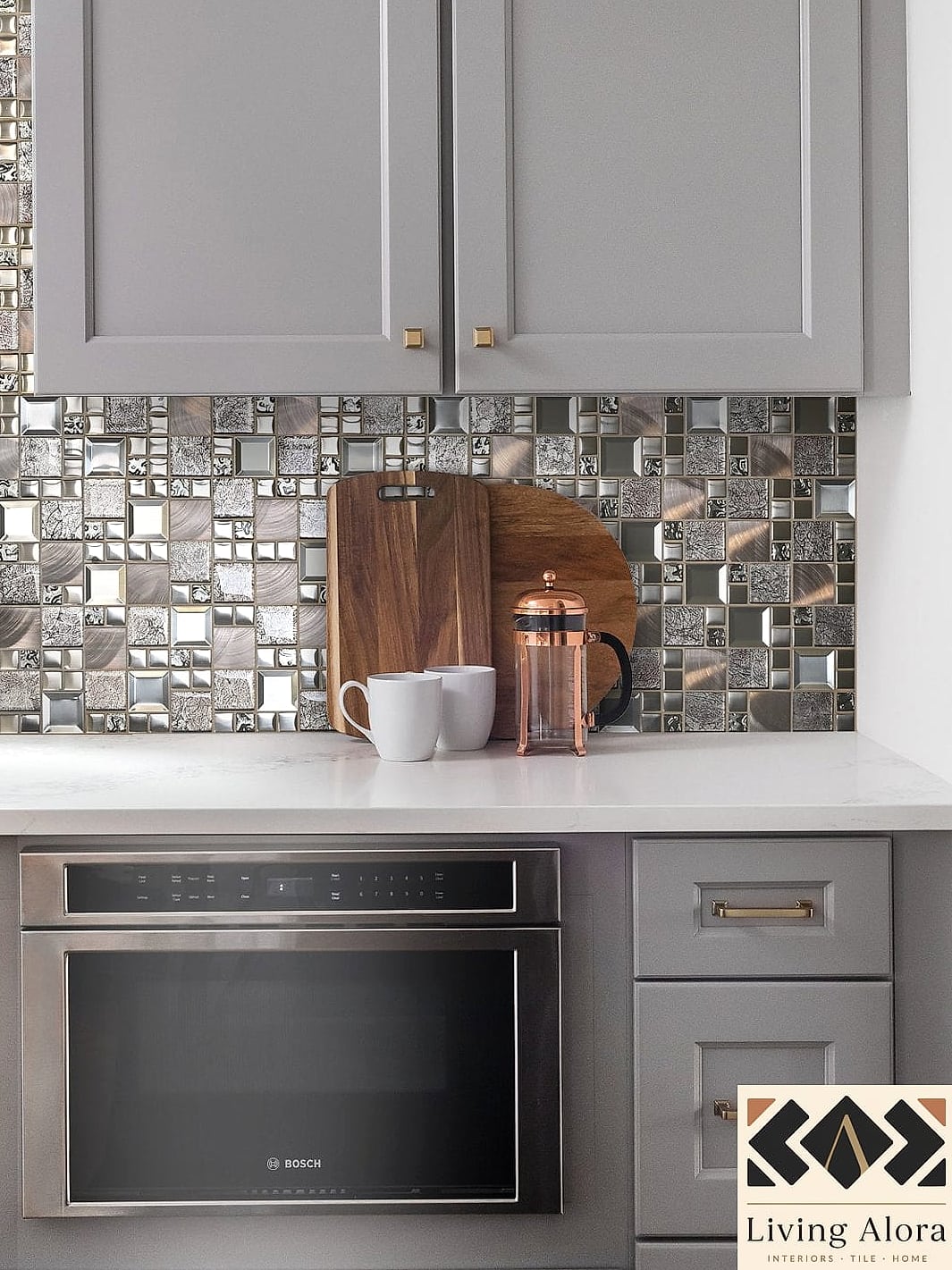 14 Modern Glass Backsplash Ideas That Maximize Style and Function 15 Glass Tile with Warm Wood Framing