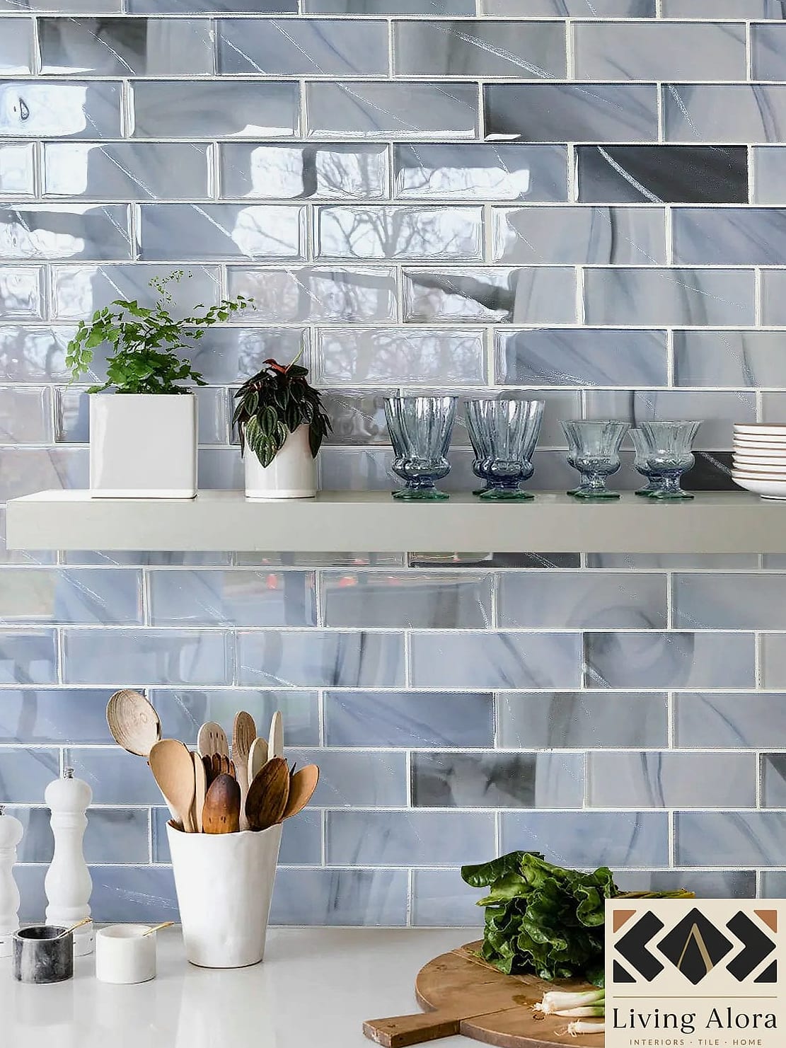 23 Kitchen Backsplash Ideas That Maximize Style and Function 11 Glass Tile for Reflective Brightness