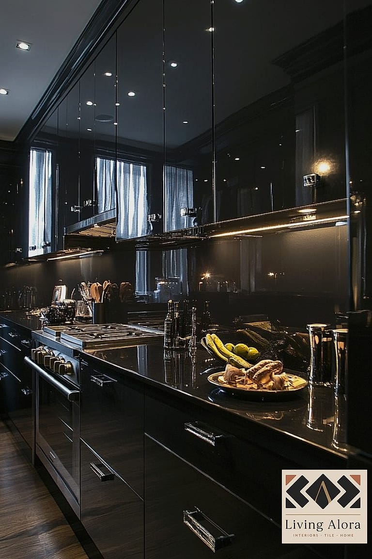 18 Black Cabinets Ideas for Every Home Style and Budget 3 Glossy Black Lacquer Cabinets